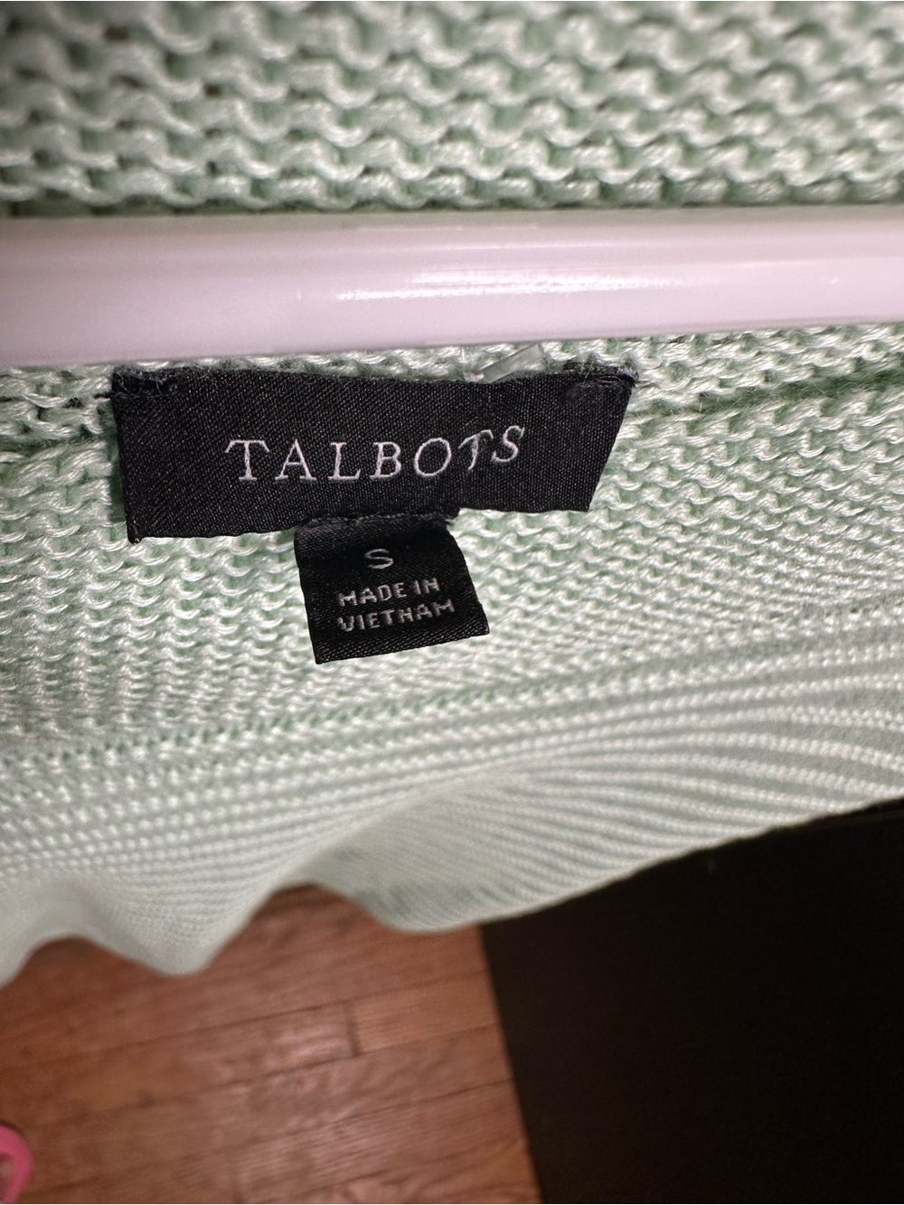Talbots Mint Green Short-Sleeve Knit Scoop Neck Sweater - Picture 10 of 12